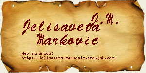 Jelisaveta Marković vizit kartica